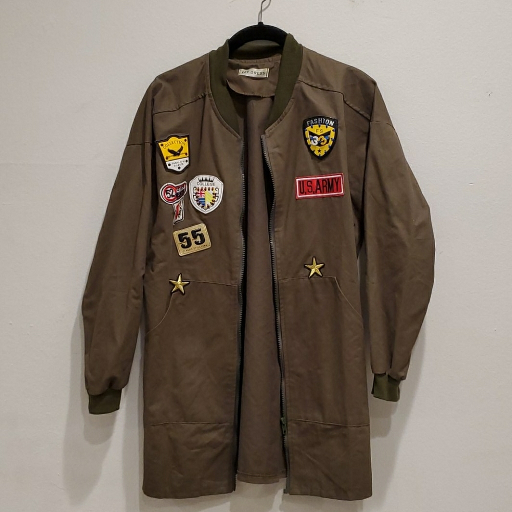 Military jacket with patches